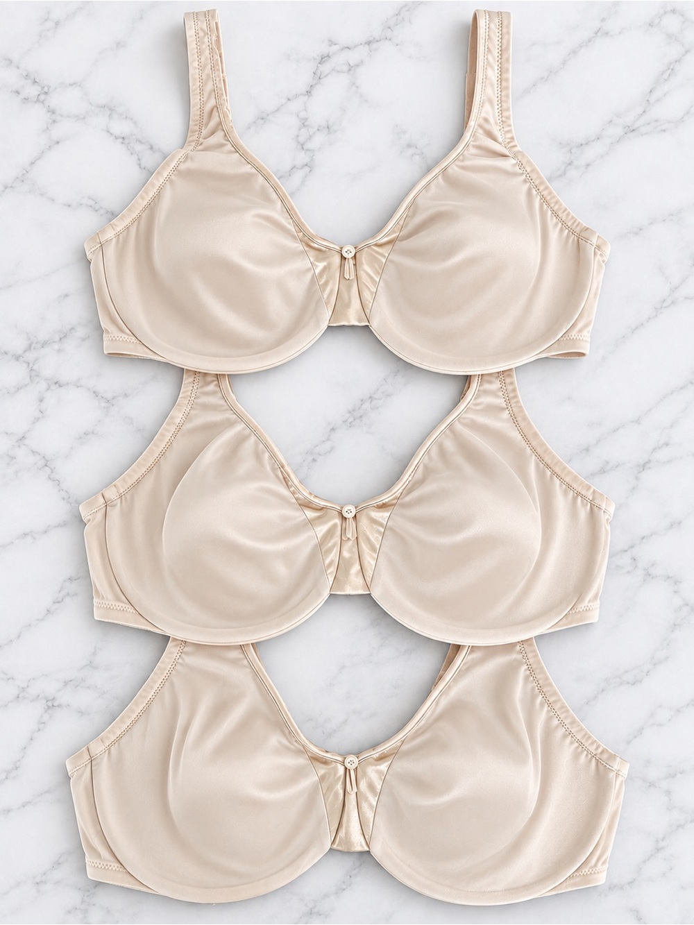 Bundle Warner's Signature 35002A Underwire Unlined Full-Coverage Bras - Size 42D